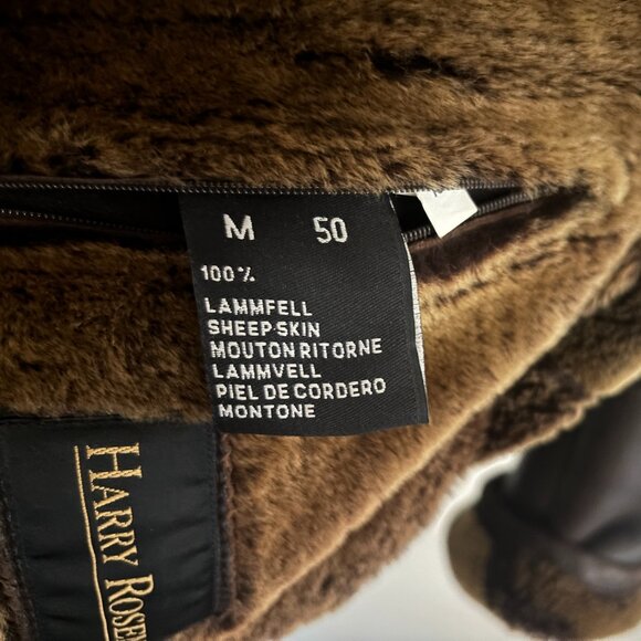 VTG Harry Rosen Brown Lambskin Button-up Shearling Jacket/Coat- 40/Medium -Large - Picture 9 of 16